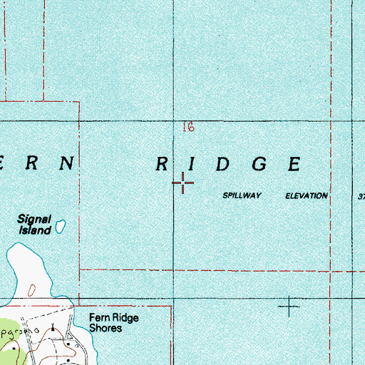 Topographic Map of Fern Ridge Lake, OR