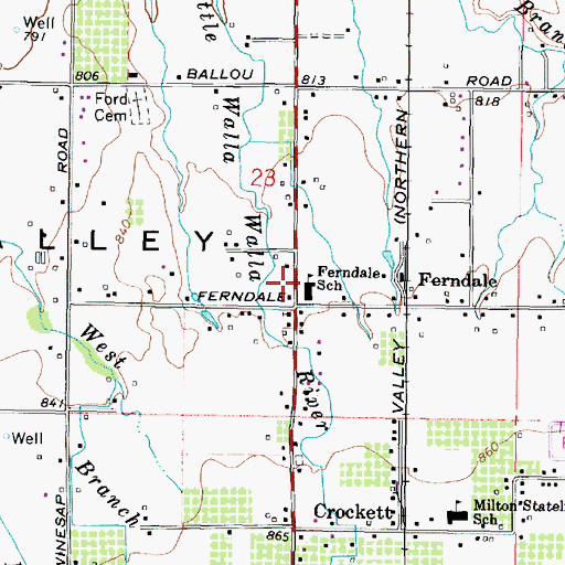 Topographic Map of Ferndale Elementary School, OR