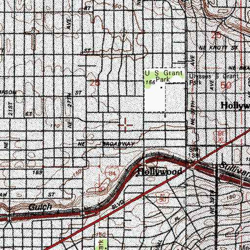 Topographic Map of Beverly Cleary School, OR