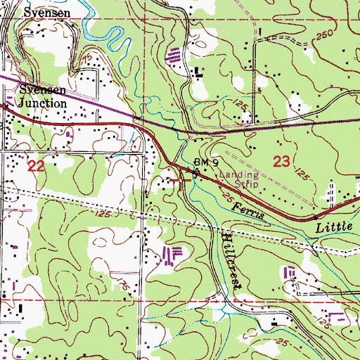 Topographic Map of Ferris Creek, OR