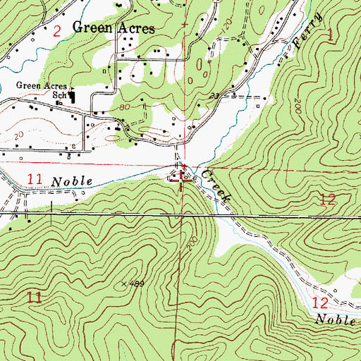 Topographic Map of Ferry Creek, OR