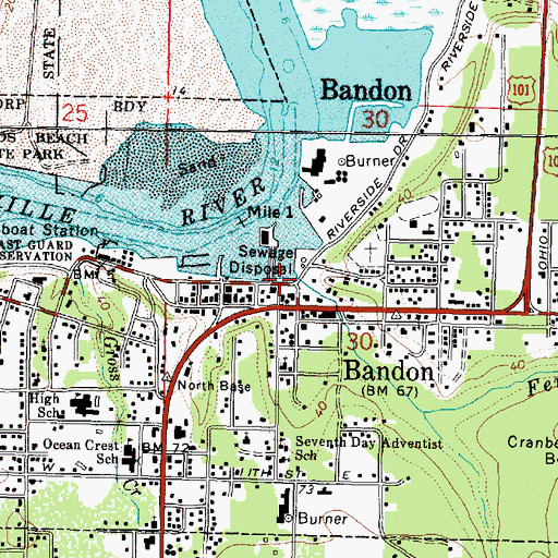 Topographic Map of Ferry Creek, OR