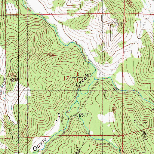 Topographic Map of Field Creek, OR