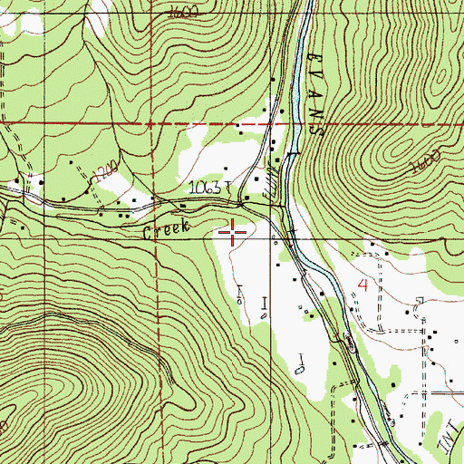 Topographic Map of Fielder Creek, OR
