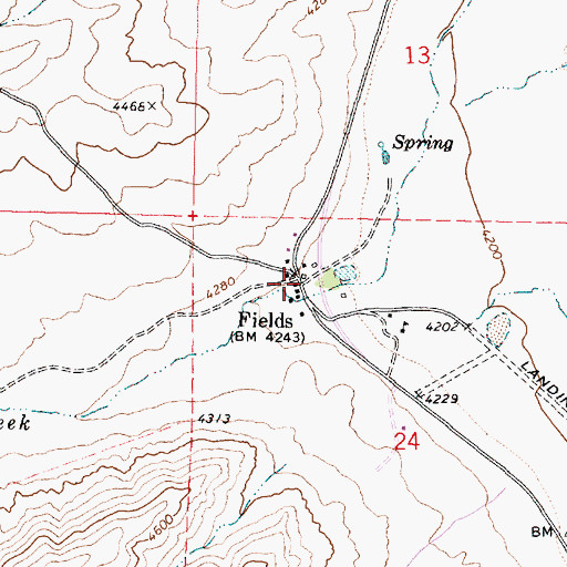 Topographic Map of Fields, OR