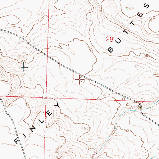 Topographic Map of Finley Buttes, OR