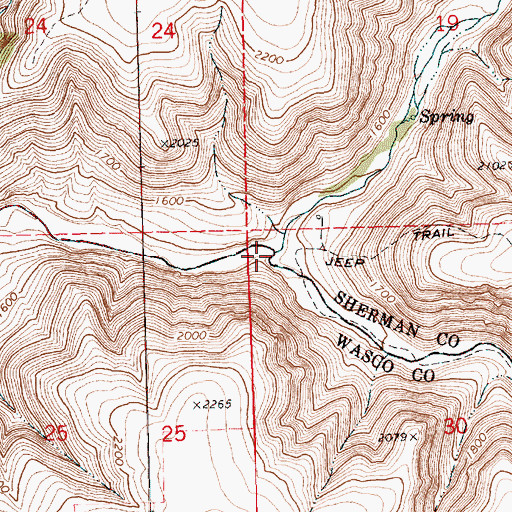 Topographic Map of Finnegan Creek, OR