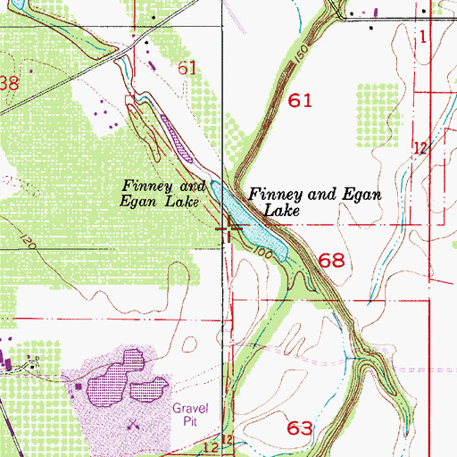 Topographic Map of Finney and Egan Lake, OR