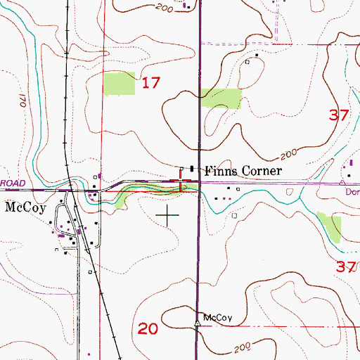 Topographic Map of Finns Corner, OR