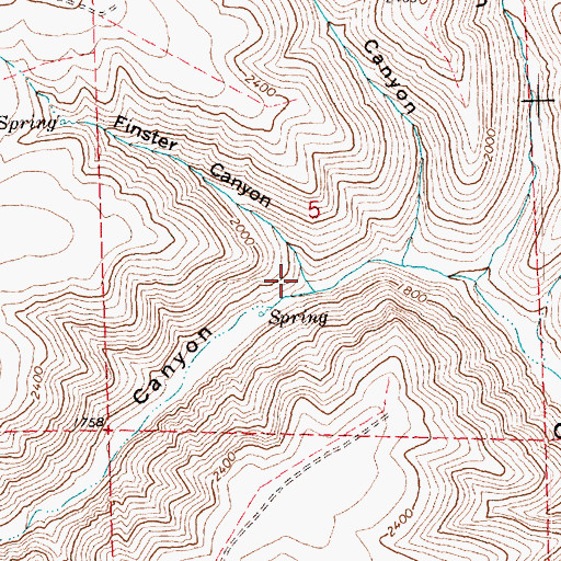 Topographic Map of Finster Canyon, OR