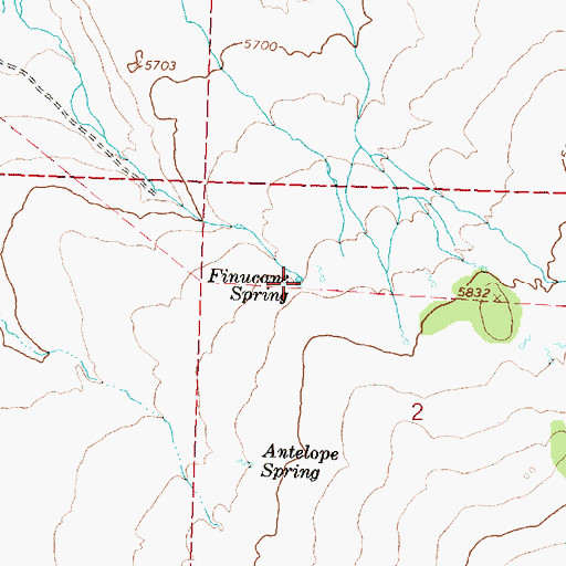 Topographic Map of Finucane Spring, OR
