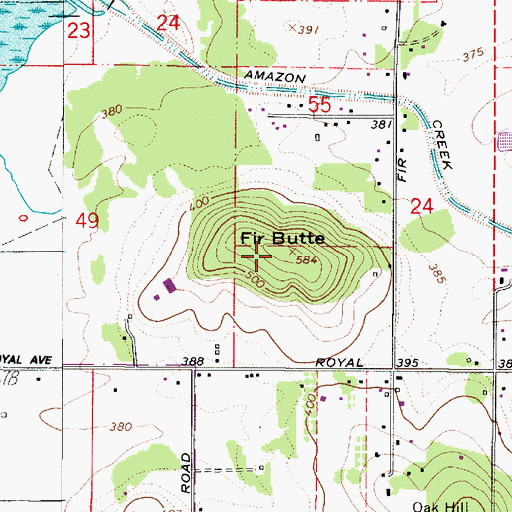 Topographic Map of Fir Butte, OR