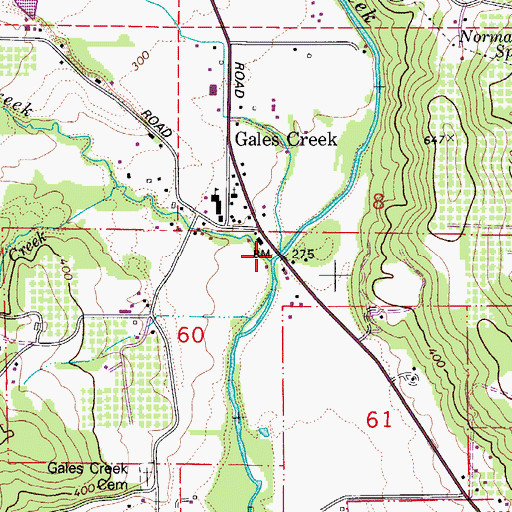 Topographic Map of Fir Creek, OR
