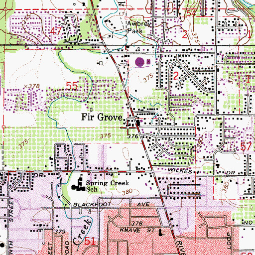 Topographic Map of Fir Grove, OR