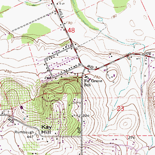 Topographic Map of Fir Grove Primary School, OR