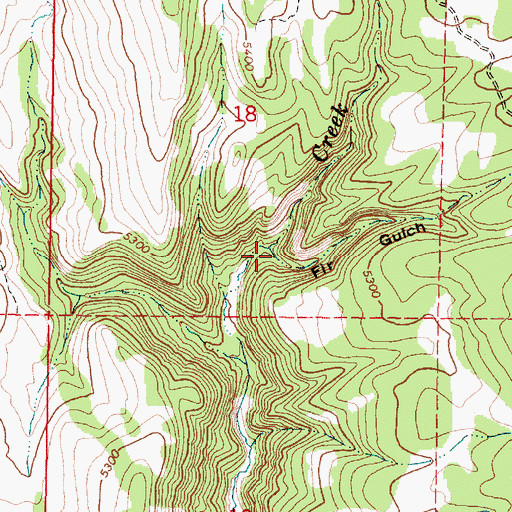 Topographic Map of Fir Gulch, OR