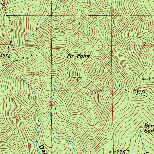 Topographic Map of Fir Point, OR