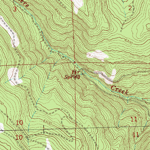 Topographic Map of Fir Spring, OR