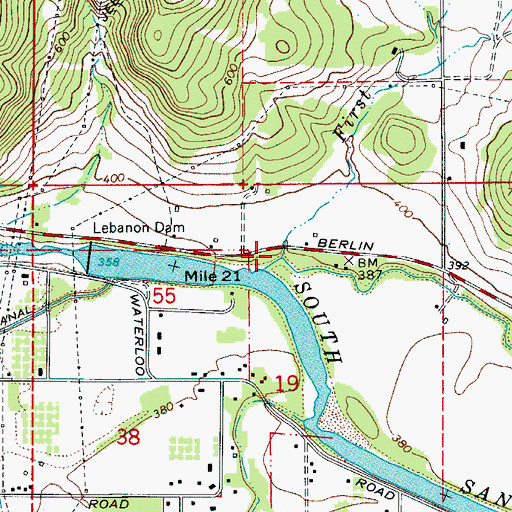 Topographic Map of First Creek, OR