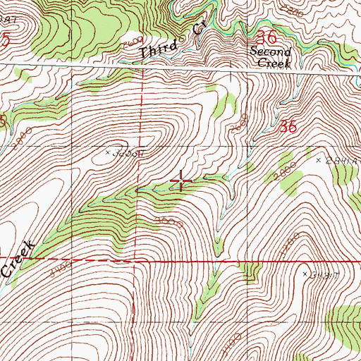Topographic Map of First Creek, OR