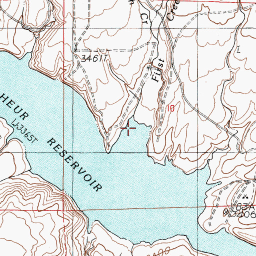 Topographic Map of First Creek, OR