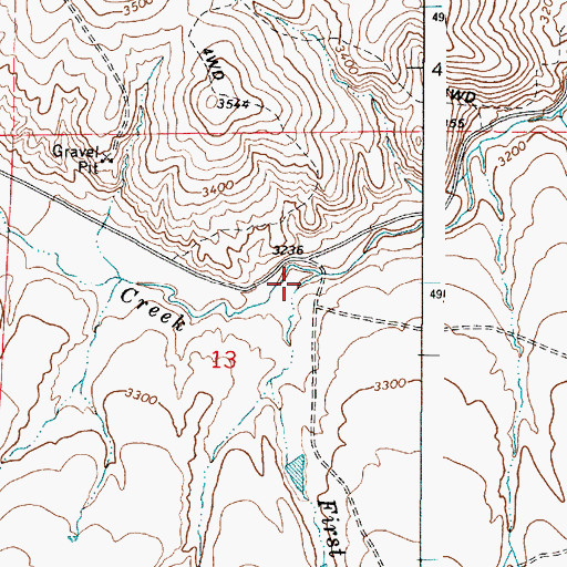Topographic Map of First Creek, OR