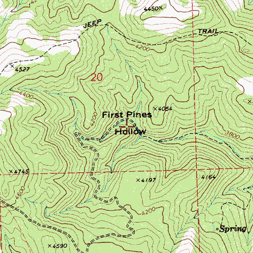 Topographic Map of First Pines Hollow, OR