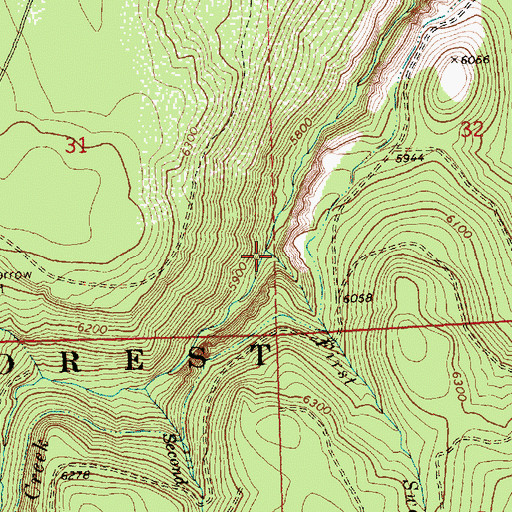 Topographic Map of First Swale Creek, OR