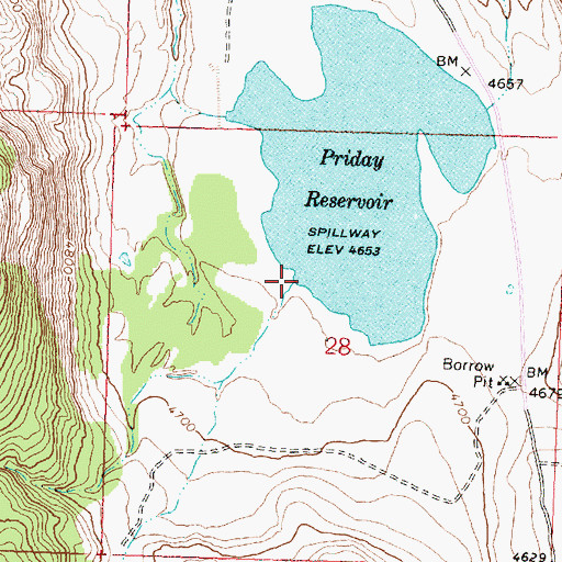 Topographic Map of Fish Creek, OR