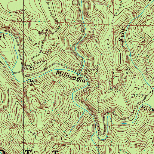 Topographic Map of Fish Creek, OR