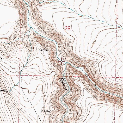 Topographic Map of Fish Creek, OR