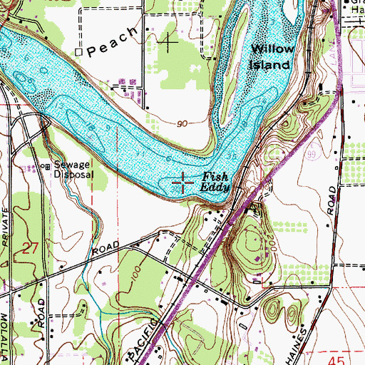 Topographic Map of Fish Eddy, OR