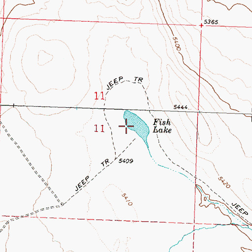 Topographic Map of Fish Lake, OR
