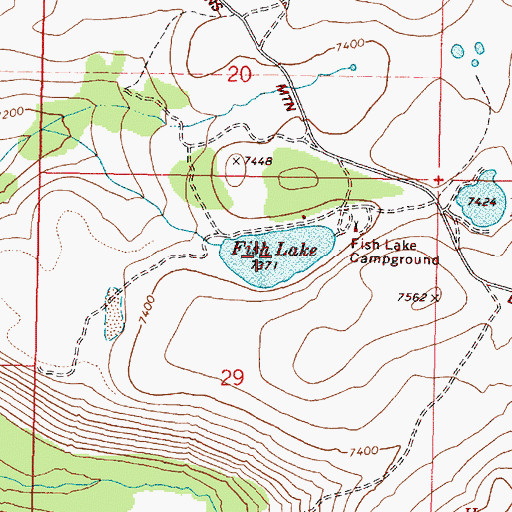Topographic Map of Fish Lake, OR