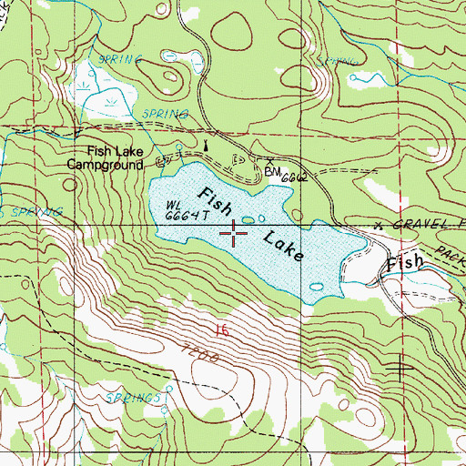 Topographic Map of Fish Lake, OR