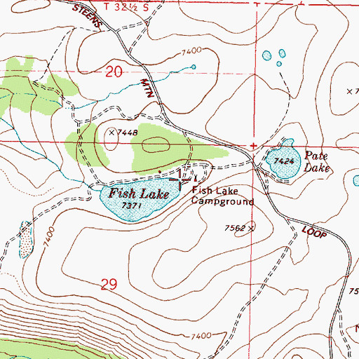Topographic Map of Fish Lake Campground, OR