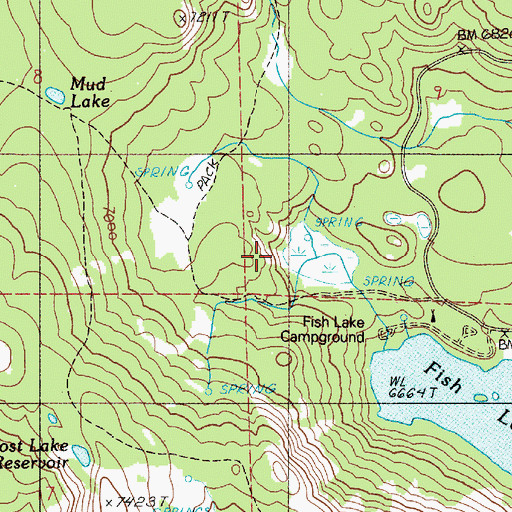 Topographic Map of Fish Lake Guard Station, OR