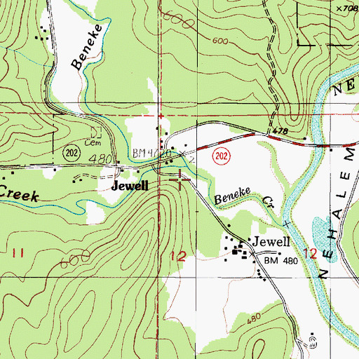 Topographic Map of Fishhawk Creek, OR