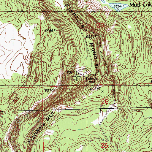 Topographic Map of Fishhole Mountain, OR