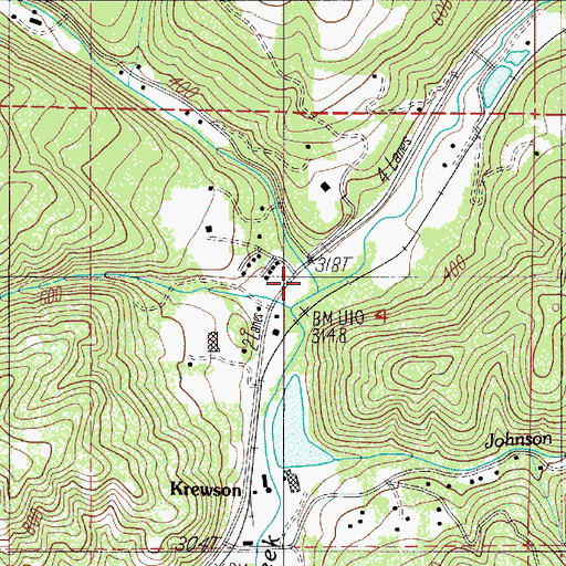 Topographic Map of Fitch Creek, OR