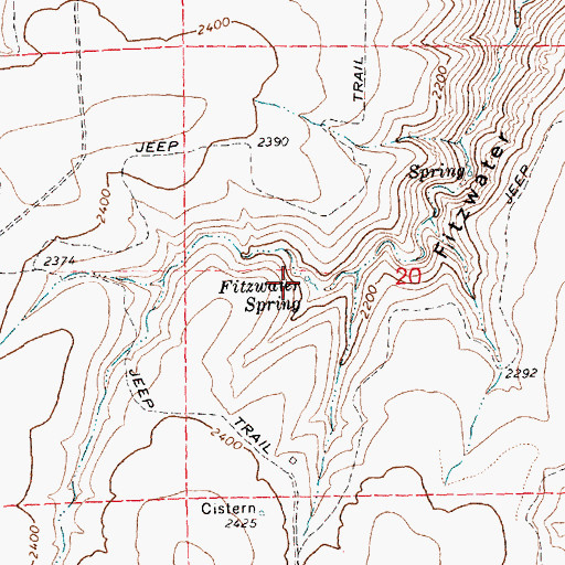 Topographic Map of Fitzwater Spring, OR