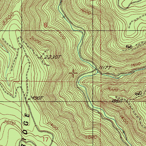 Topographic Map of Fivemile Creek, OR
