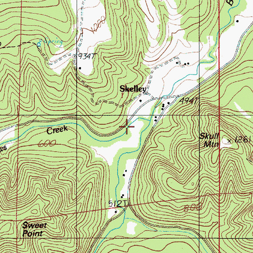 Topographic Map of Flagler Creek, OR