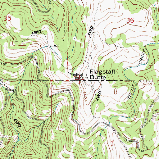 Topographic Map of Flagstaff Butte, OR