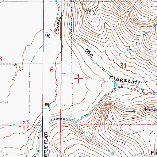 Topographic Map of Flagstaff Gulch, OR