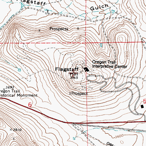Topographic Map of Flagstaff Hill, OR