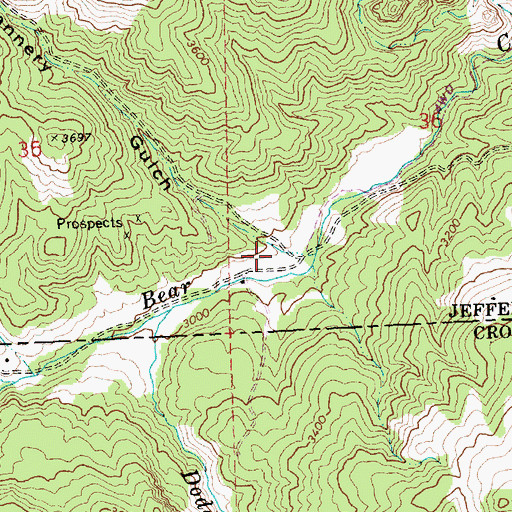 Topographic Map of Flannery Gulch, OR