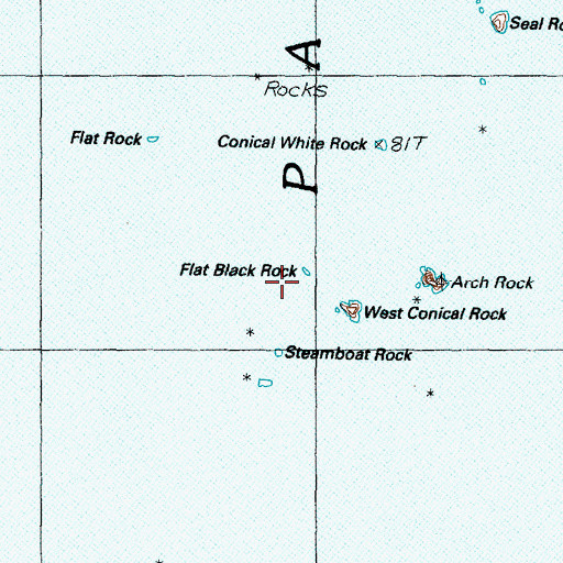 Topographic Map of Flat Black Rock, OR