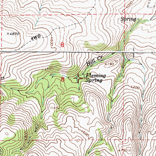 Topographic Map of Fleming Spring, OR