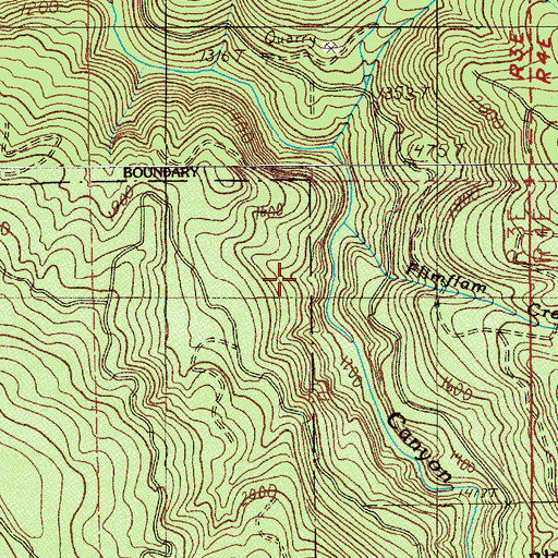 Topographic Map of Flimflam Creek, OR